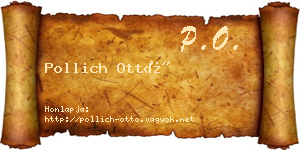 Pollich Ottó névjegykártya